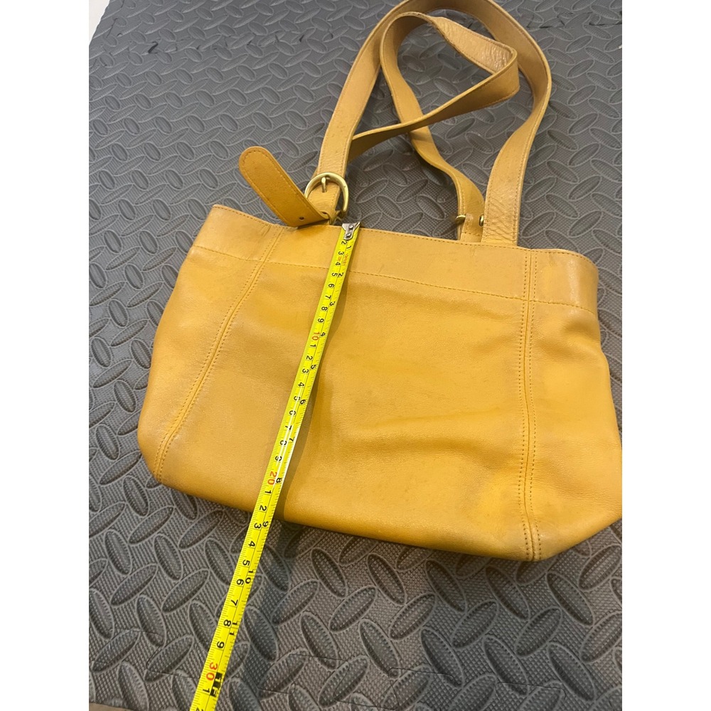 Vintage Coach Waverly Soho Yellow Leather Purse Buckle Shoulder Bag 4157 - Picture 10 of 11